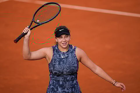 French open 2024 Day 1: Amanda Anisimova celebrates her win against Rebecca Sramkova